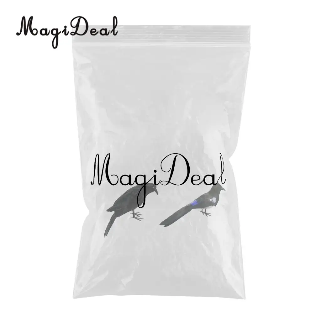   2pc/set Lifelike Raven Magpie Birds for Garden Halloween Wedding Yard Decoration