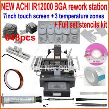 Новые ACHI ir12000 сенсорный экран 3 тепла зон паяльная станция+ Наиболее полно 648 шт. BGA трафареты 21 в 1 BGA реболлинга комплект