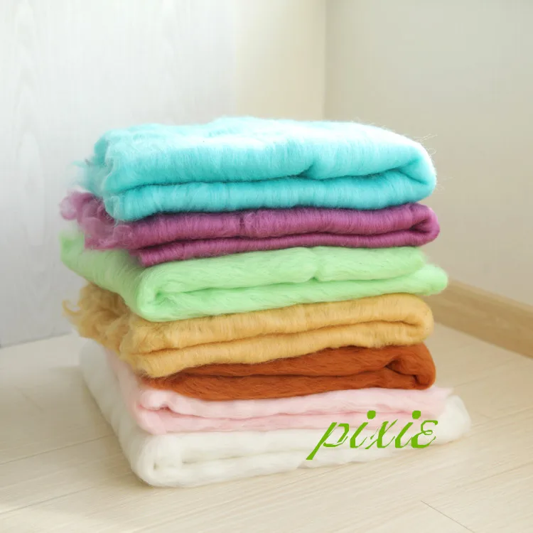 

100% Pure Wool Wrap Layer Roving Blanket Newborn Photography Background Props Studio Photos Aided Modeling Filler Basket Stuffer