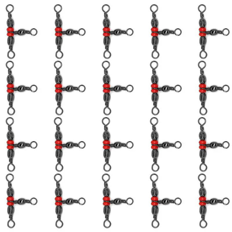 

New 2017 arrival 20pcs Triple Fishing Swivel 3 Way Swivel Ring Fishhook Lure Line Connectors