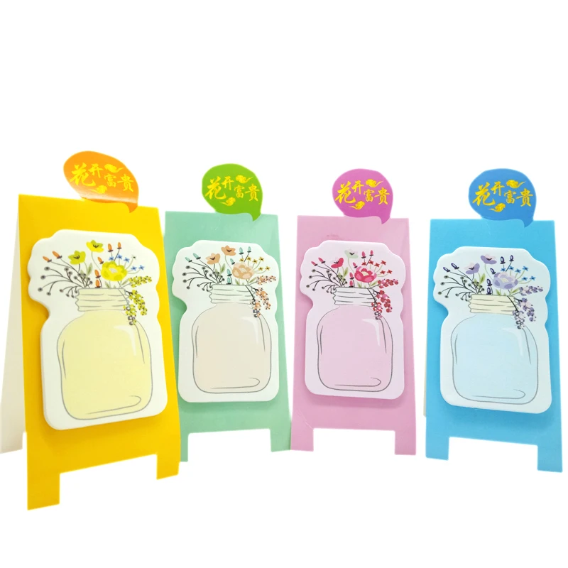 

1pack/lot Cute Flower Vase Note DIY Colorful Meaasge Mini Memo Sticky Paper Memo Pad Notes Students School Office Family Supply