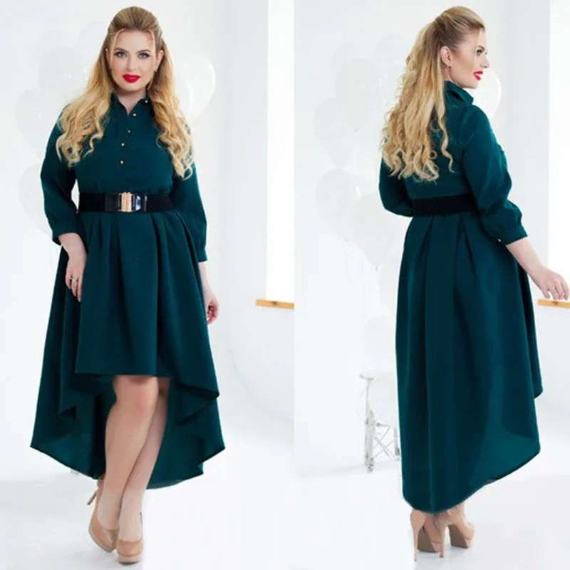 

2018 Fat MM big size 6XL dress Spring woman dress Loose patchwork knee dresses plus size women clothing 6xl dress without belt