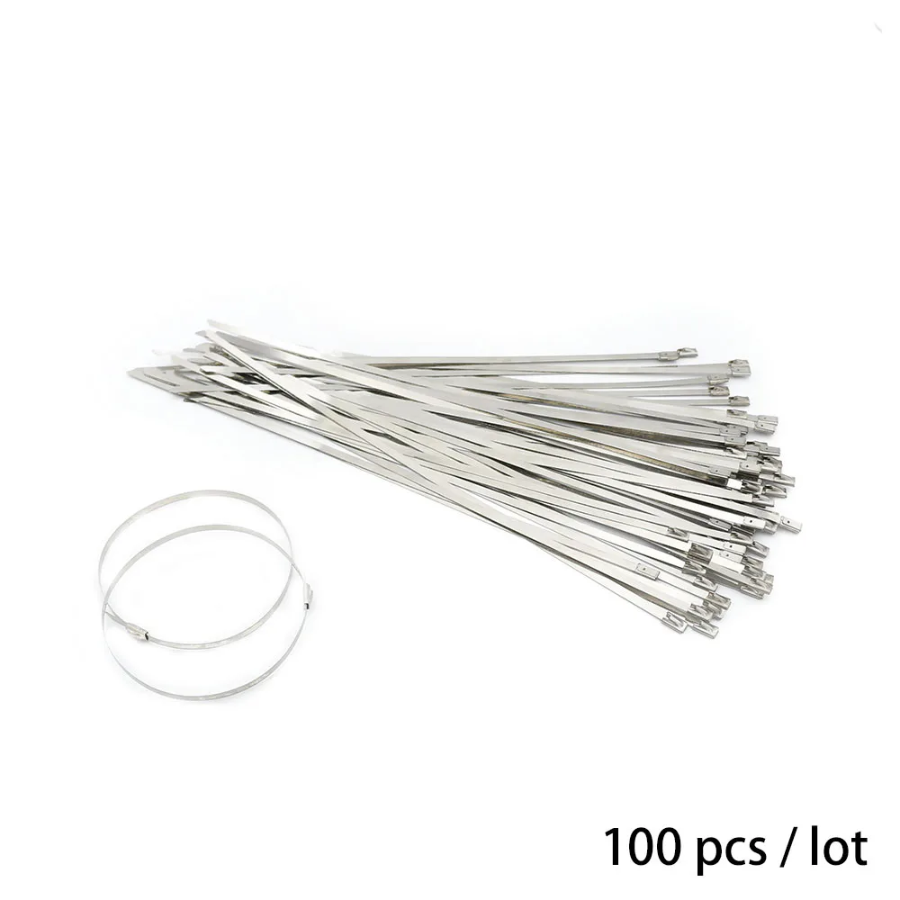 

100pcs 4.6mmx300mm STAINLESS STEEL ZIP CABLE TIES LOCK TIE WRAP TT100460