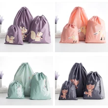 Cute cartoon Squirrel Rabbit Fox Duck animal Storage Bags Dress Organizer Simple creative bundle pockets Travel storage bags