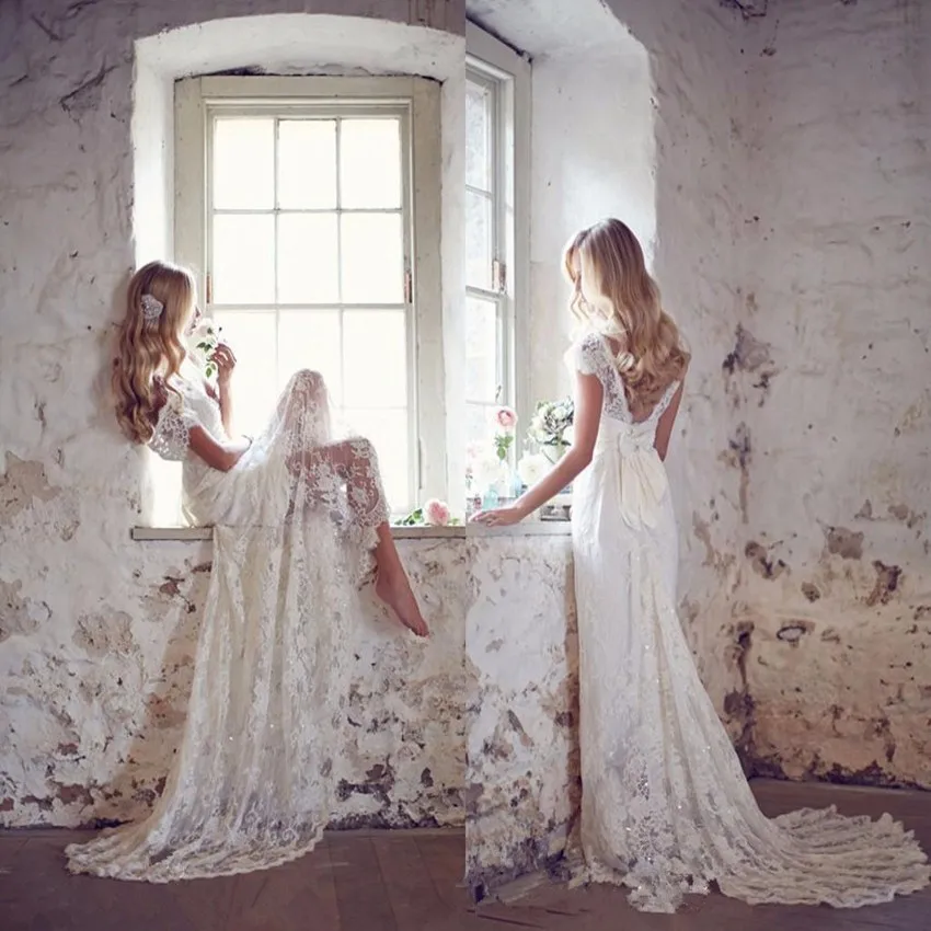 Real Pictures Stunning Romantic Beach Wedding Dress 2016 Summer Bohomain Bow Vestido De Noiva Bridal Robe | Свадьбы и торжества
