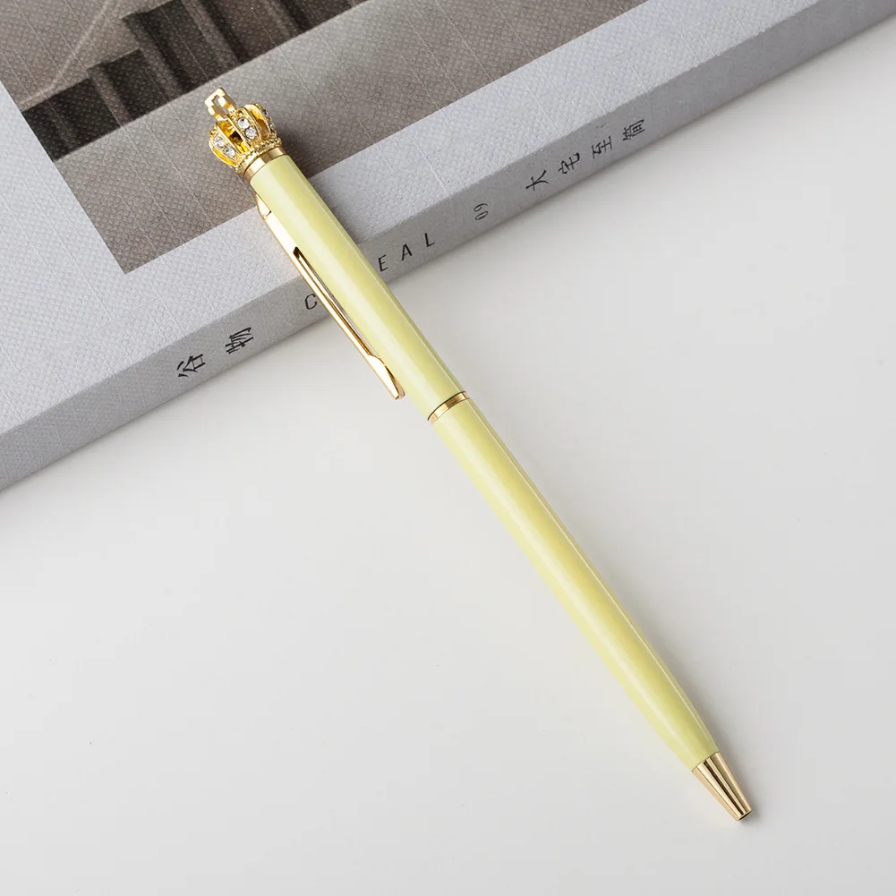 Шариковая ручка для письма Kawaii, прочная дизайнерская Корона, полезные офисные школьные принадлежности, канцелярские товары, металлическая шариковая ручка, 1,0 мм, портативная