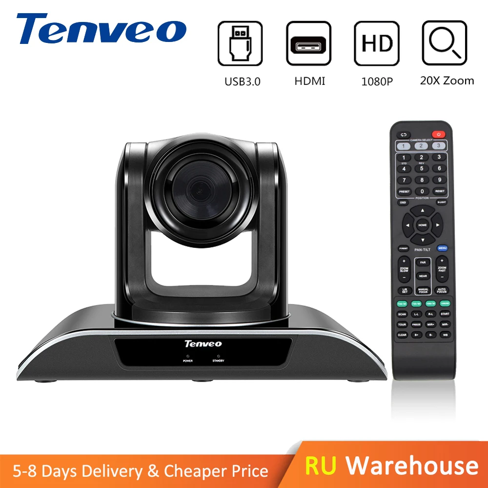 Tenveo VHD203U 1080p60fps Full HD PTZ HDMI Camera Video Calling and