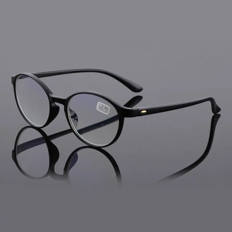 

TR90 Retro Round Fashion Reading Glasses Women Men HD Anti Blue Light Resin Plus Film Lenses Presbyopic Ultralight 1.0-4.0 R144