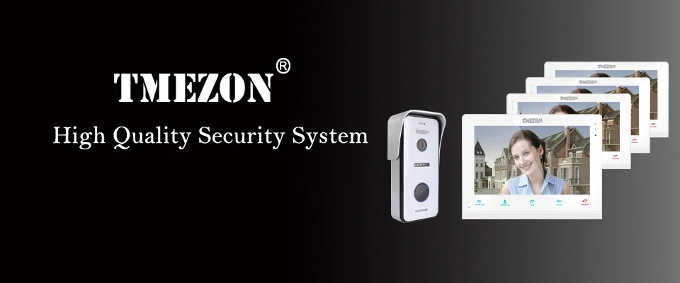 TMEZON беспроводной/Wifi умный видео-звонок Дверной домофон, 10 дюймов + 3x7 дюймовый монитор с 720 P проводной дверная камера телефон