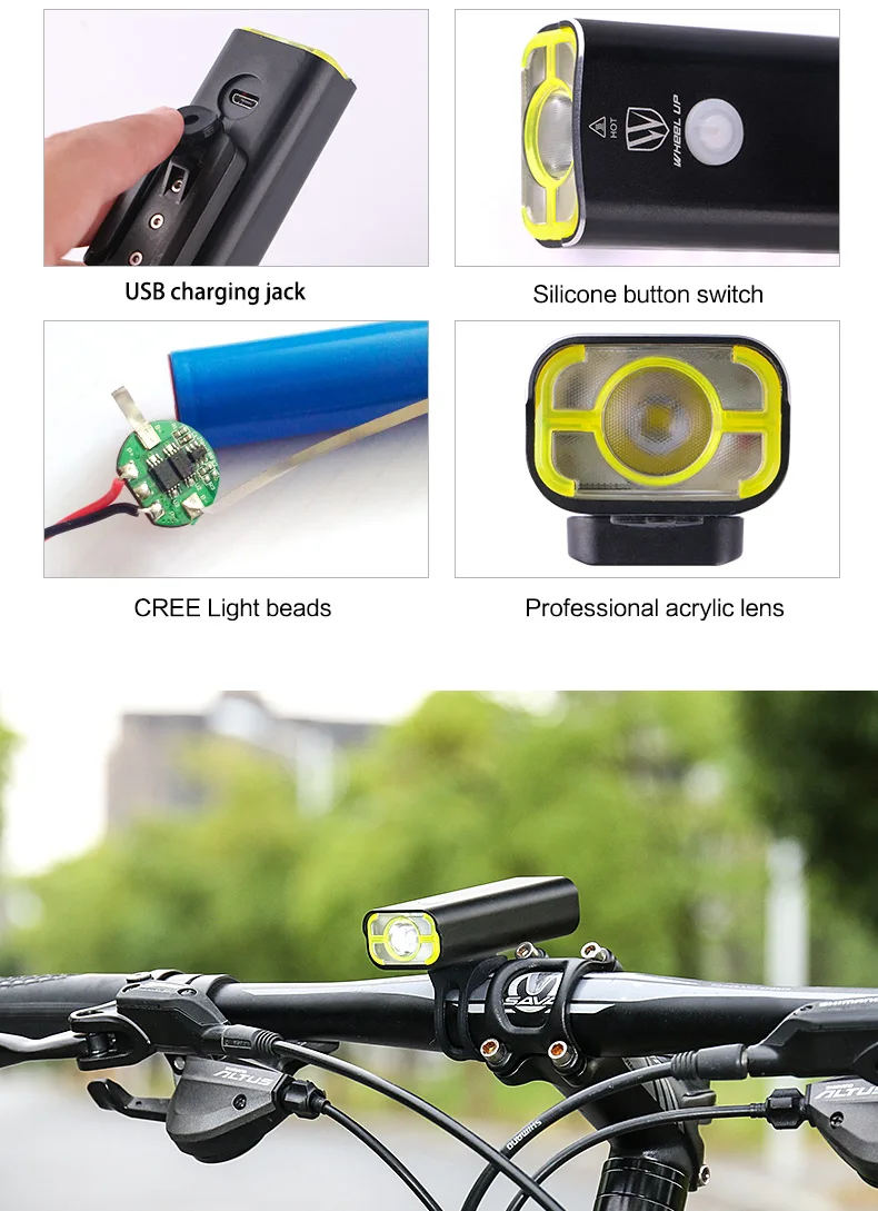 Excellent WHEEL UP Waterproof Bicycle Light USB Rechargeable Bike light MTB Mountain Road Front Handlebar Torch Cycling LED Light 16 Excellent WHEEL UP Waterproof Bicycle Light USB Rechargeable Bike light MTB Mountain Road Front Handlebar Torch Cycling LED Light 16
