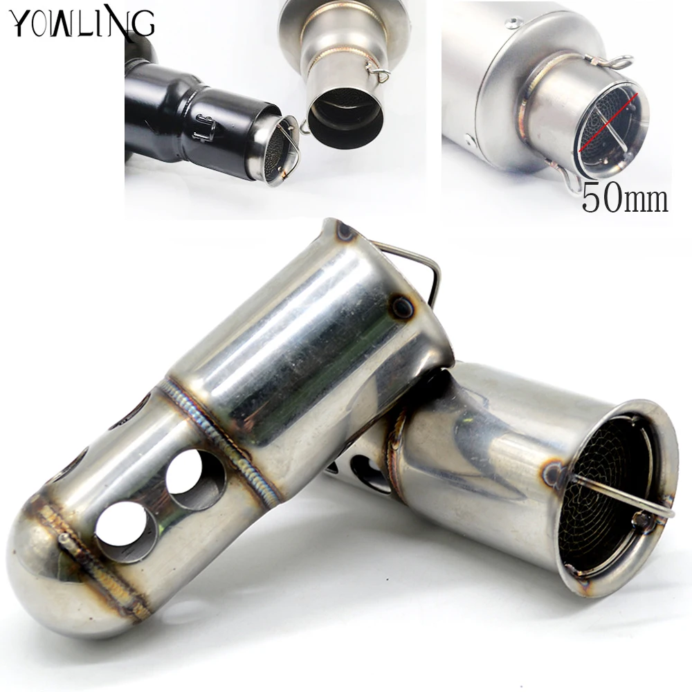 Universal 51mm Front End DB Killer For Kawasaki Motorcycle Exhaust Muffler DB Killer Motorbike Silencer Noise Sound Eliminator