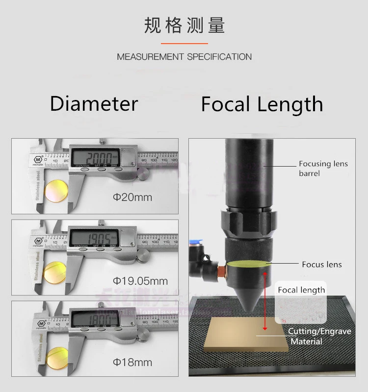 США CVD ZnSe фокусная линза Dia. Мм 18 мм FL мм 50,8 2 "для CO2 лазерная гравировка резка машины Бесплатная доставка