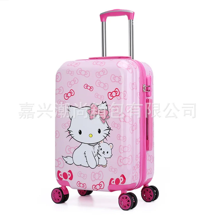 

20inch Cute Hello Kitty Girls'Luggage Children's Rod Box Kids Travel Luggage Suitcase Bag with Lock Maletas De Viaje Infantil