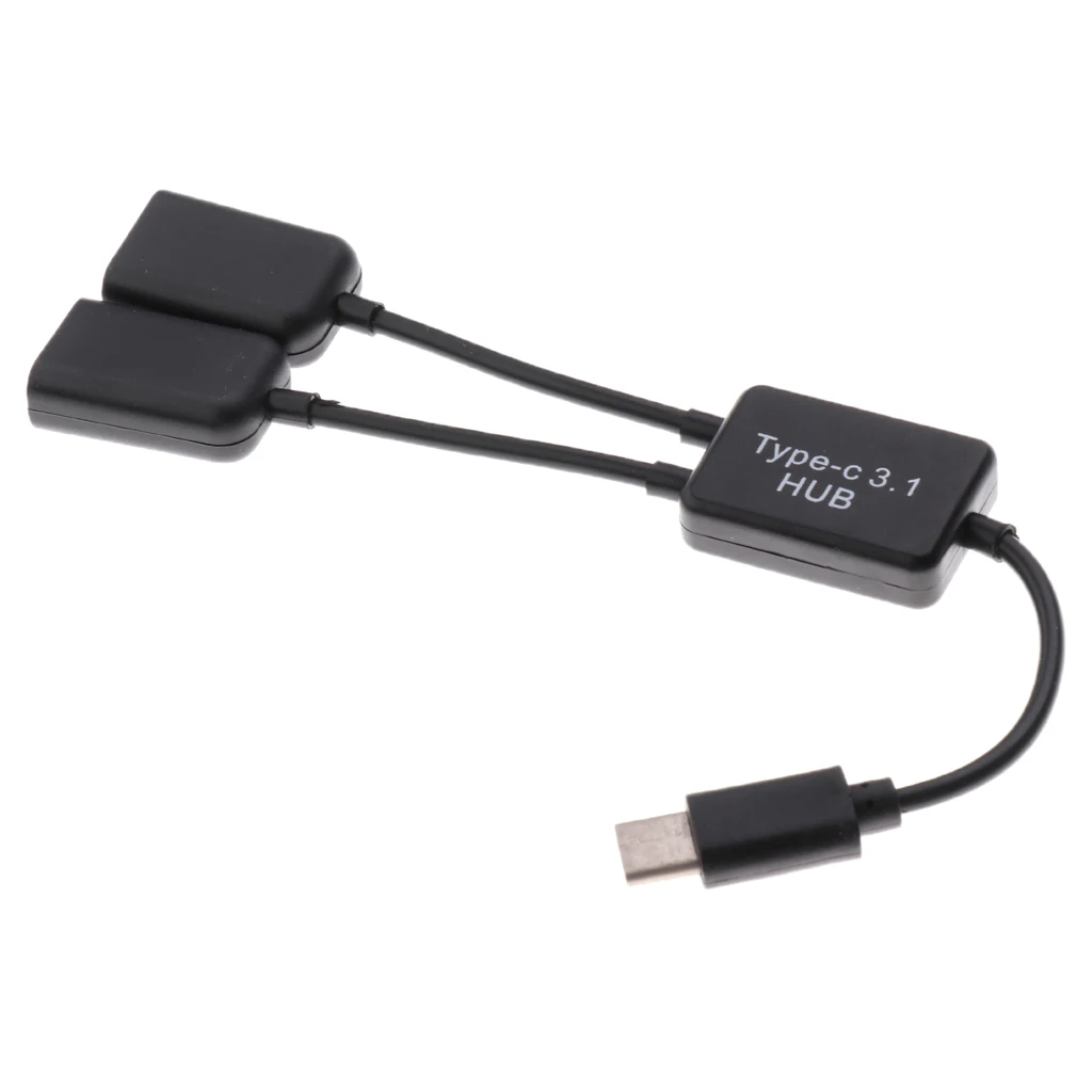 Dovewill USB 3.1 Type C Male to Female Dual USB 2.0  2 in 1 OTG HUB Adapter Cable