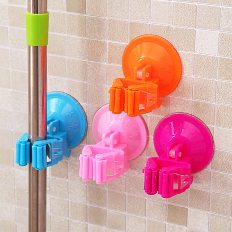 غير لكمة لاصق الحائط حامل ممسحة تخزين مكنسة شماعات كليب سلس ممسحة هوك الحمام المنزل منظم مطبخ