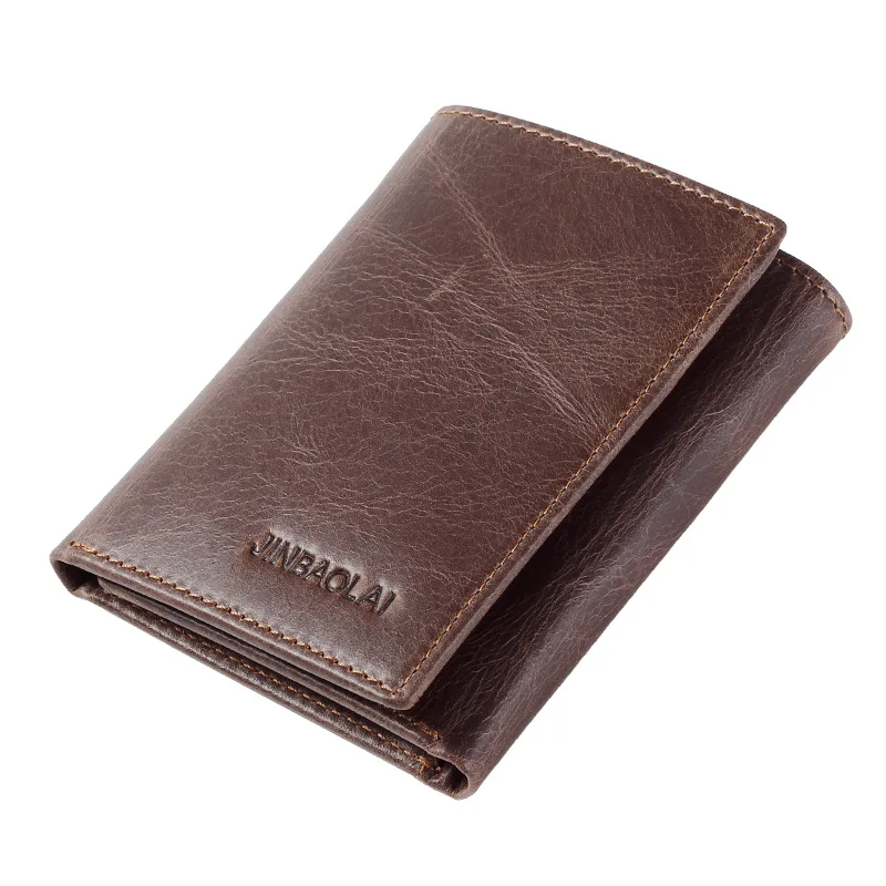 Jinbaolai Высокое качество Модный известный бренд Топ дизайнерский Ретро кошелек для мужчин из натуральной кожи мужской клатч кошельки - Цвет: brown1