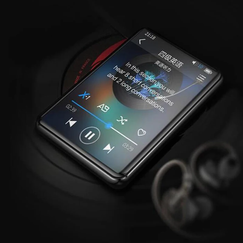MP4 Player Bluetooth5.0 BENJIE-X5 with Speaker 2.5inch Full Touch Screen 16GB HiFi Lossless Sound Music Player with FM, Recorder