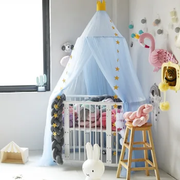 

Baby Girls Kids Princess Canopy Bed Valance Kids Room Decoration Baby Bed Round Mosquito Net Tent Curtains