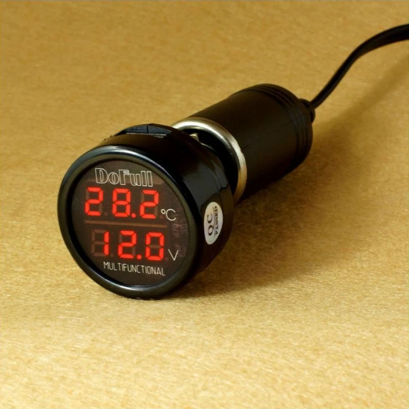 3 в 1 Многофункциональный Автомобильный цифровой вольтметр USB зарядное устройство светодиодный Аккумулятор DC напряжение термометр L15