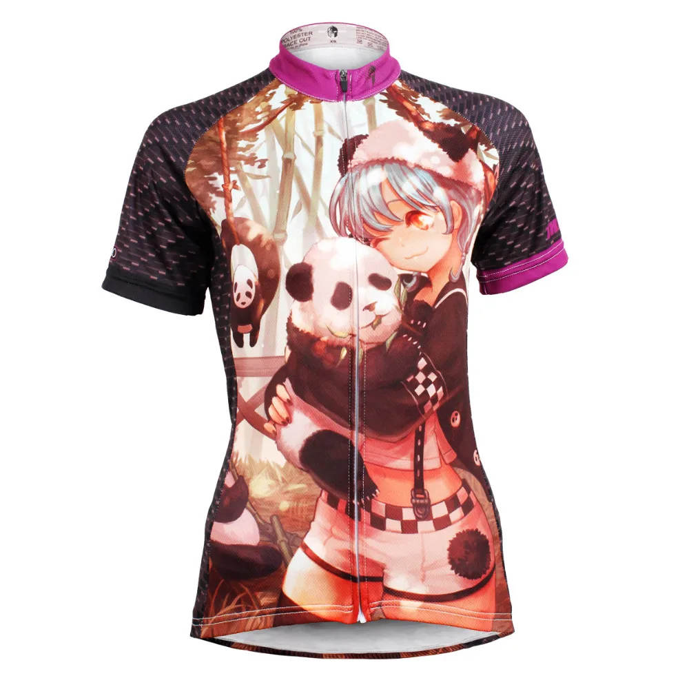 Wisdom leaves CYCLING JERSEYS Women Personality Panda top Sleeve Cycling Jersey Multicolor Bike
