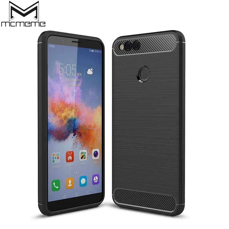

Huawei Honor 7X Case Cover Luxury Shockproof Armor Soft Carbon Fiber TPU Protective Back Cover for Huawei Honor 7X Silicone Case