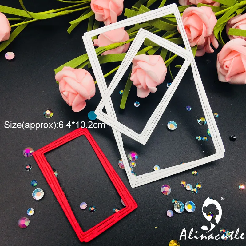 

Die Cut Metal Cutting Cut 2pc Scratch rectangle Alinacraft Scrapbook Paper Craft Handmade Card Punch Art Knife Cutter Die Cut