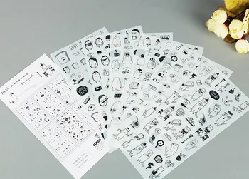 

6pcs Black animals pvc Transparent ticker Organizer Calendar Diary Book Planner Scrapbook Decoration papeleria sale