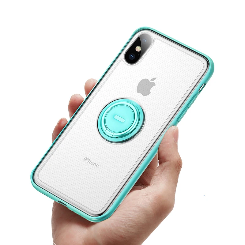 Чехол Baseus с кольцом-держателем для iPhone Xs Max Xr, чехол с подставкой, мягкий ТПУ чехол с кольцом на палец для iPhone, защитный чехол - Цвет: Blue