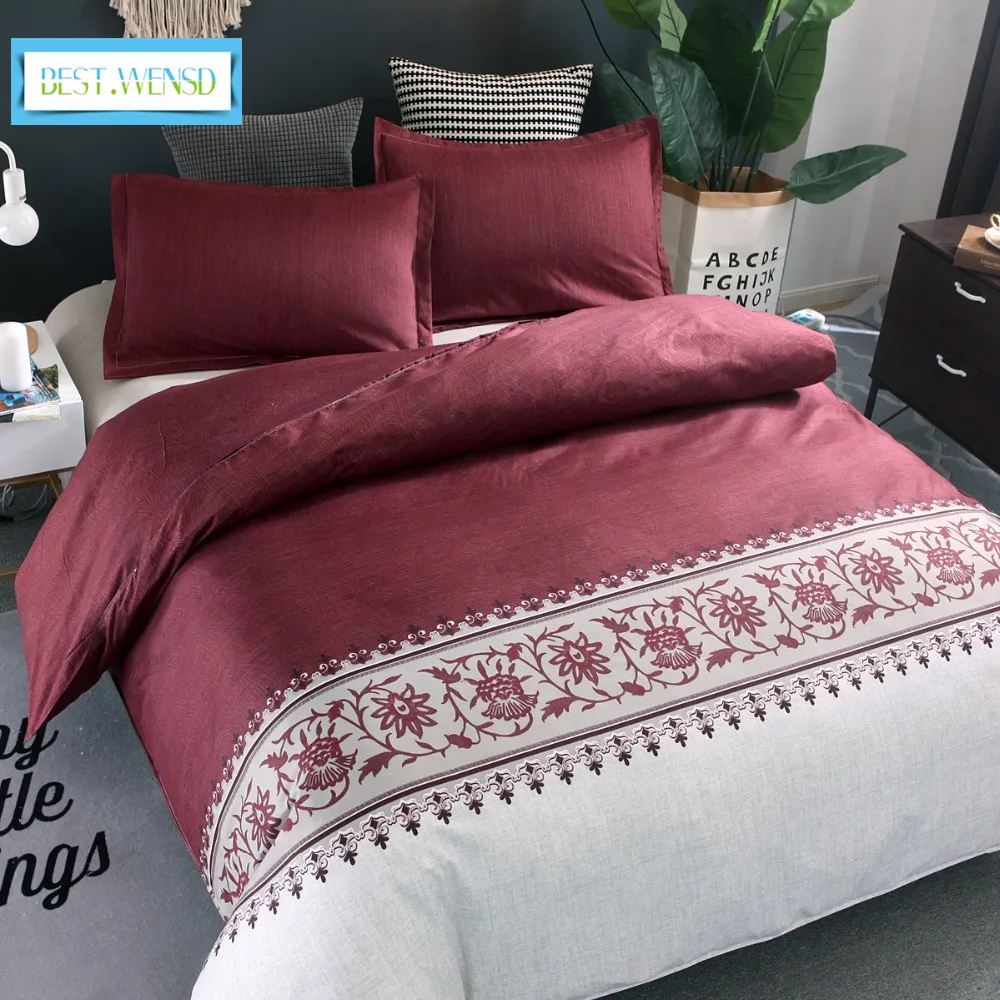 

BEST.WENSD housse de couette bed set western Simple style Plain colour King Duvet Cover pillowcase queen bedding jogo de cama