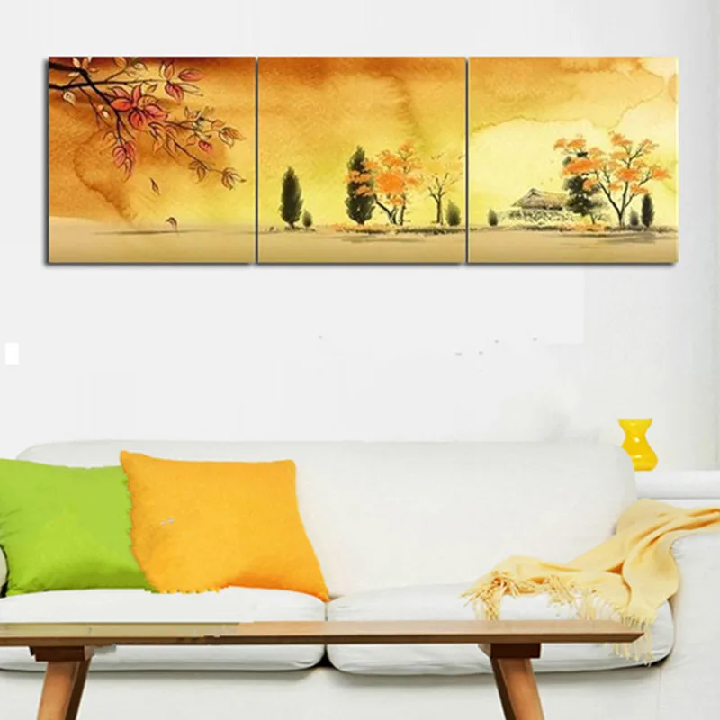 

Modern Home Decoration Wall Art Handmade Natural Scenery Paintings Hand-painted Abstract Landscape Oil Painting 3 Panel Pictures