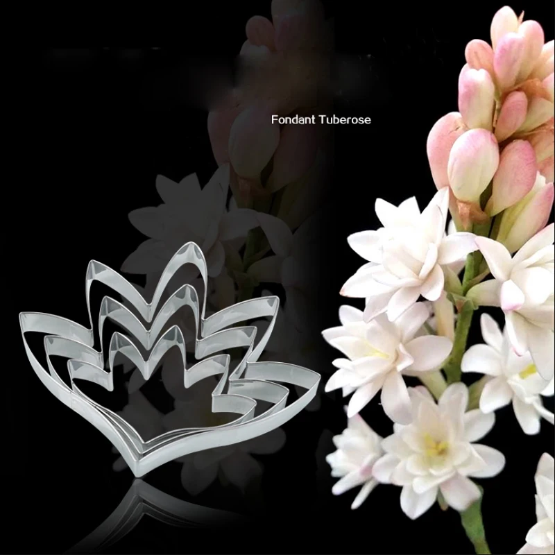 

Tuberose Petal 4Pcs Cookie Cutter Stainless Stell Pastry & Biscuit Baking Cutter Cake Mold Fondant Tools