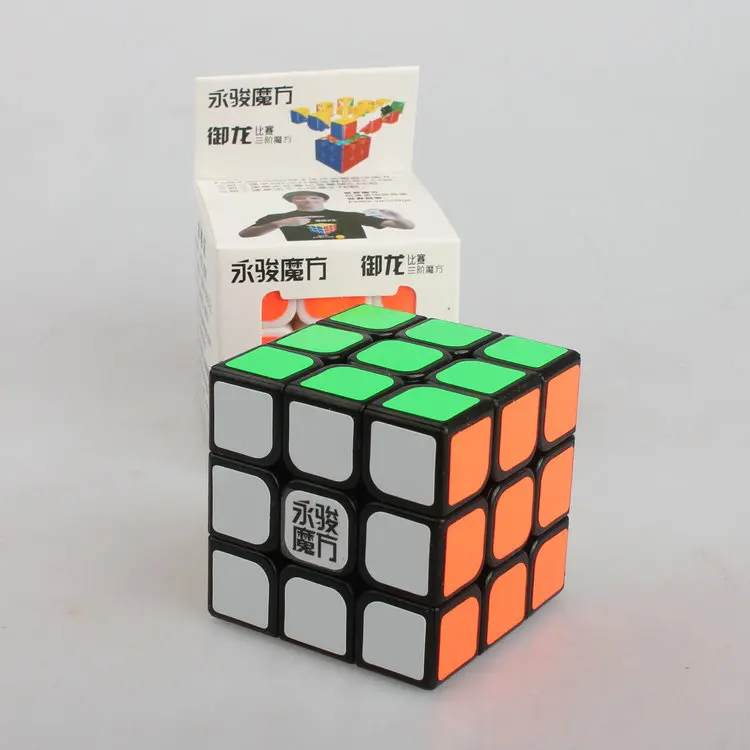 

YJ YongJun Yu Long 3x3x3 Magic cube Black Colorful Box YuLong