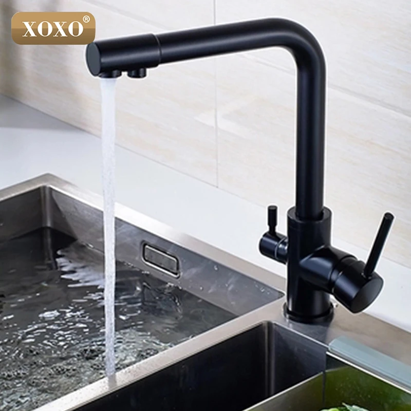  XOXO Filter Kitchen faucet deck installed black mixer tap crane rotate 360 degrees to the kitchen f - 32781287693