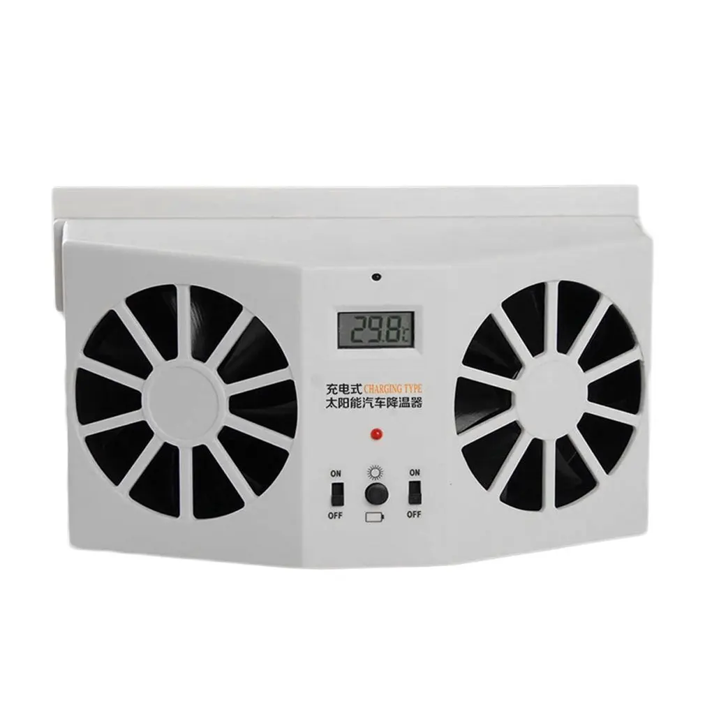 

English Car Solar Energy Ventilator Window Fans Air Vent Cool Exhaust Fan Auto Rechargeable Ventilation Air Purifier System