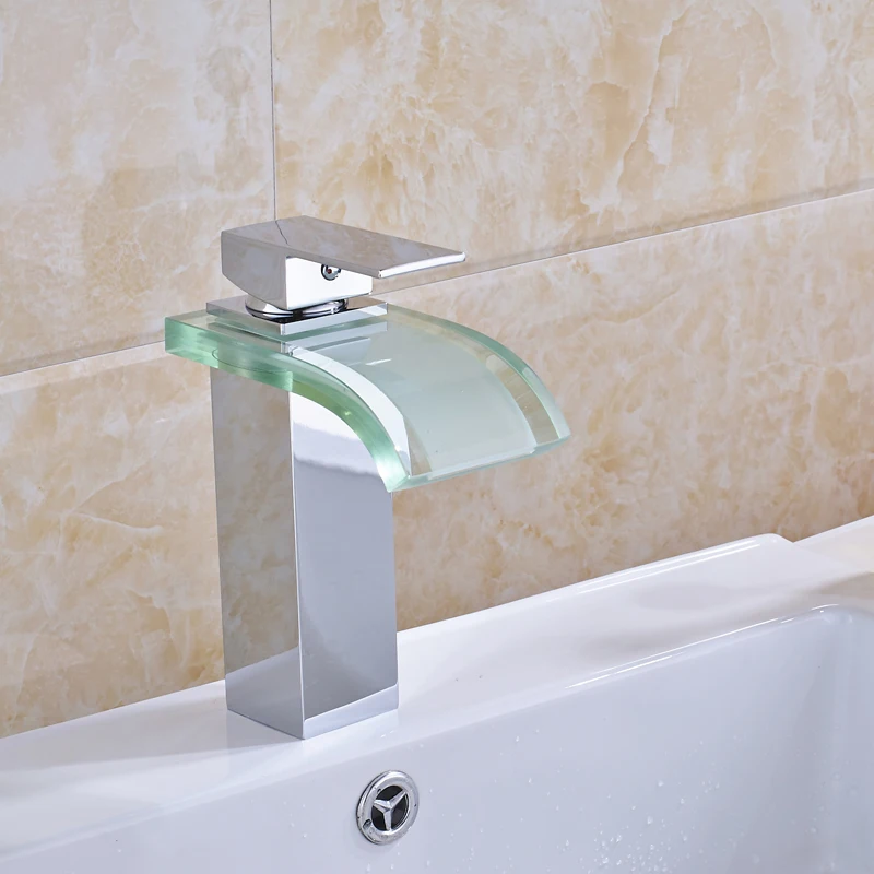 Wasserfall Badezimmer Basin Sink Wasserhahn Mischbatterien Chrom Deck montier 