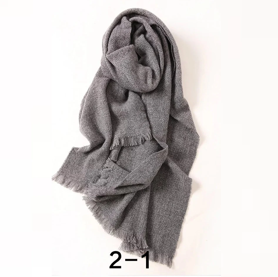 

Semi-worsted Weaving Wool Cashmere Women Quality Solid Color Winter Scarf Warm Thick Shawls Wraps 200*65cm
