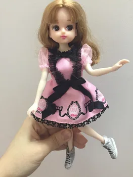

2018 new arrival plastic doll licca 1/6 (head+body+dress+shoes)
