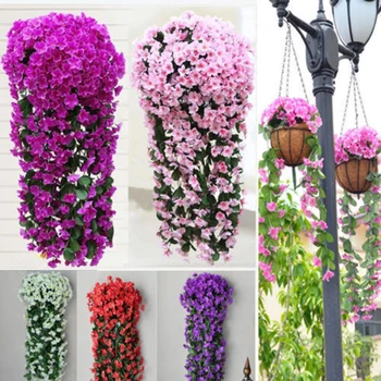 

Bunches of Artifical Violet for Party Home Decoration Long Artificial Flowers Bracketplant Hanging Garland Vine Flower Traling