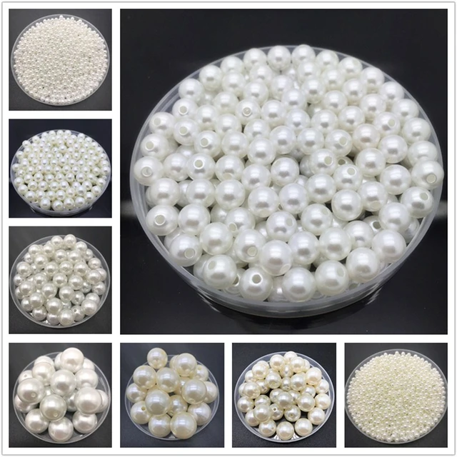Perles rondes en ivoire blanc, 4mm-20mm, perles d'espacement adt, bijoux de bricolage, collier exécutif, bracelet, boucles d'oreilles, accessoires