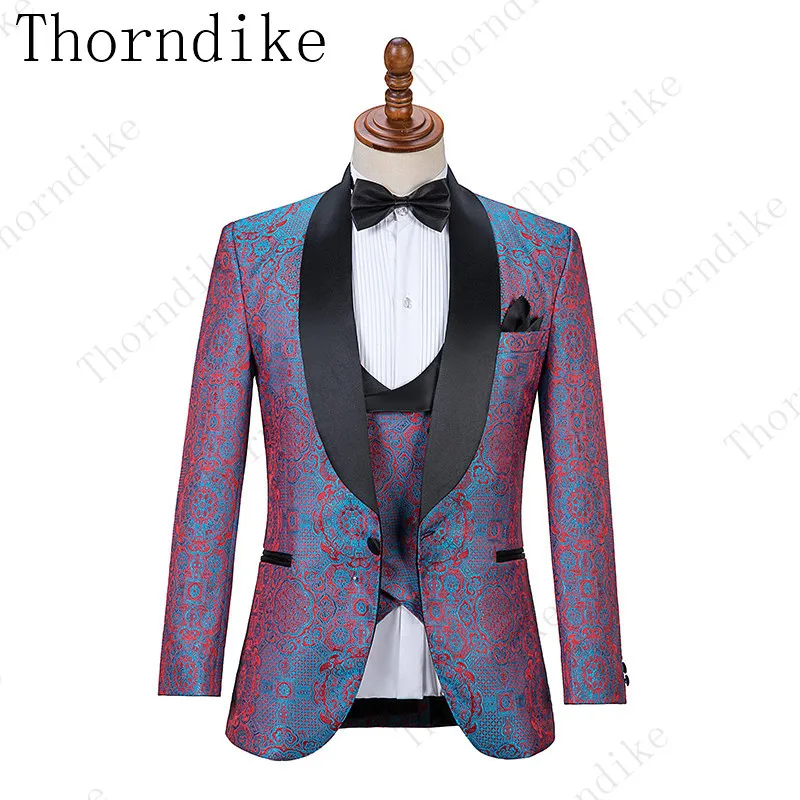 Mens Suit One button slim fit groom tuxedo with Jacket Pants Vest