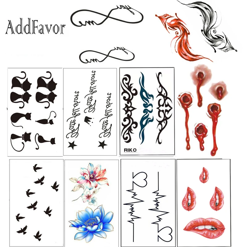 

Addfavor 5pcs Waterproof Temporary Tattoos Sticker Body Arm Art Transfer Fake Tattoo Decals Personalized Totem Drawing Sticker