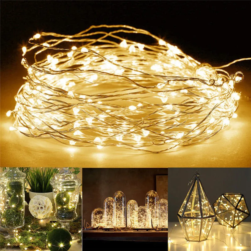 1 м, 2 м, 3 м, 5 м, светодиодный светильник для рождества, Нового года, вечерние, свадебные, для украшения дома, держатель для фото, держатель, сказочные огни, батарея