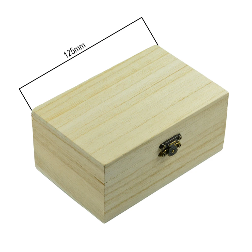 Wooden Treasure Chest Wood Jewelry Storage Decoupage Craft Box Memory Crafts