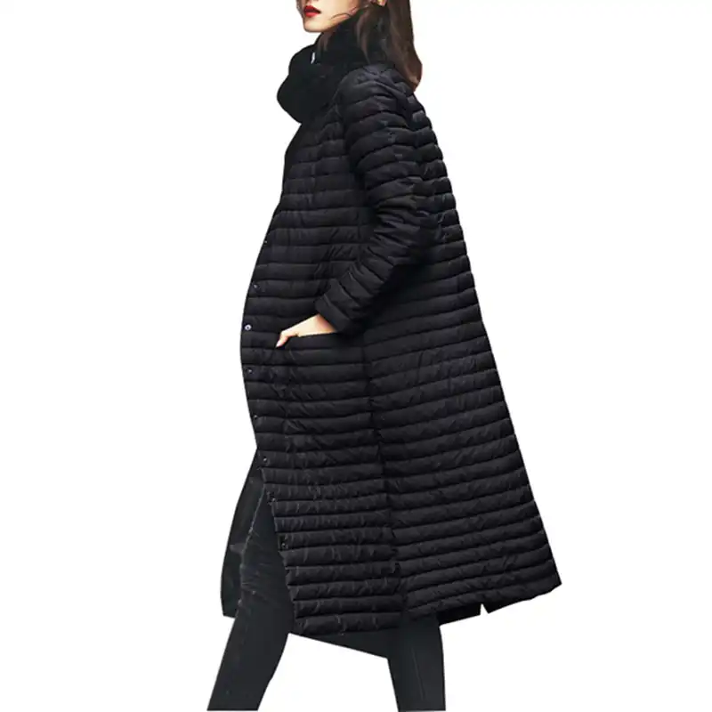 Lightweight long puffer jacket women's Clearance