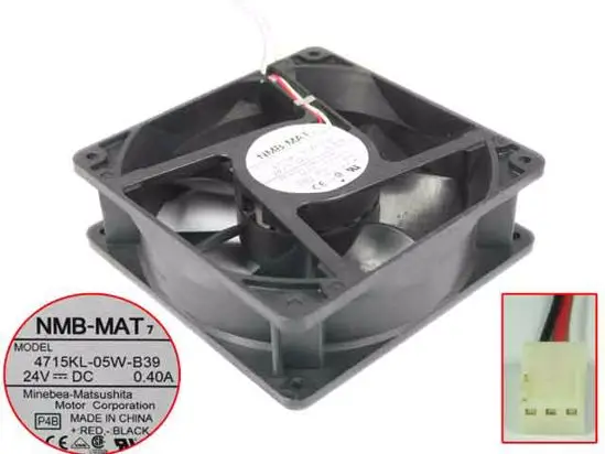 

NMB-MAT 4715KL-05W-B39 DC 24V 0.40A 120x120x38 мм 3-проводной Вентилятор охлаждения сервера