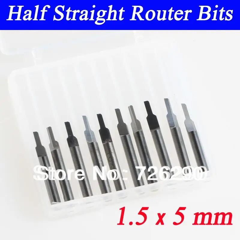 

HUHAO 10pcs 3.175*1.5*5mm Parallel Carbide CNC PCB Milling Cutter Bits