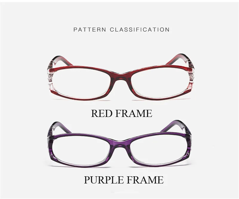 Iboode элегантный Для женщин очки для чтения с цветочным принтом женские пожилых Анти-усталость Дальнозоркостью очки красный/фиолетовый