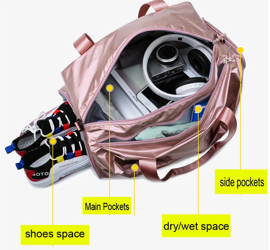  Glossy Yoga Mat Bag Fitness Gym Bags Dry Wet Tas Handbags For Women Men Shoes Travel Training sac D - 33022331483