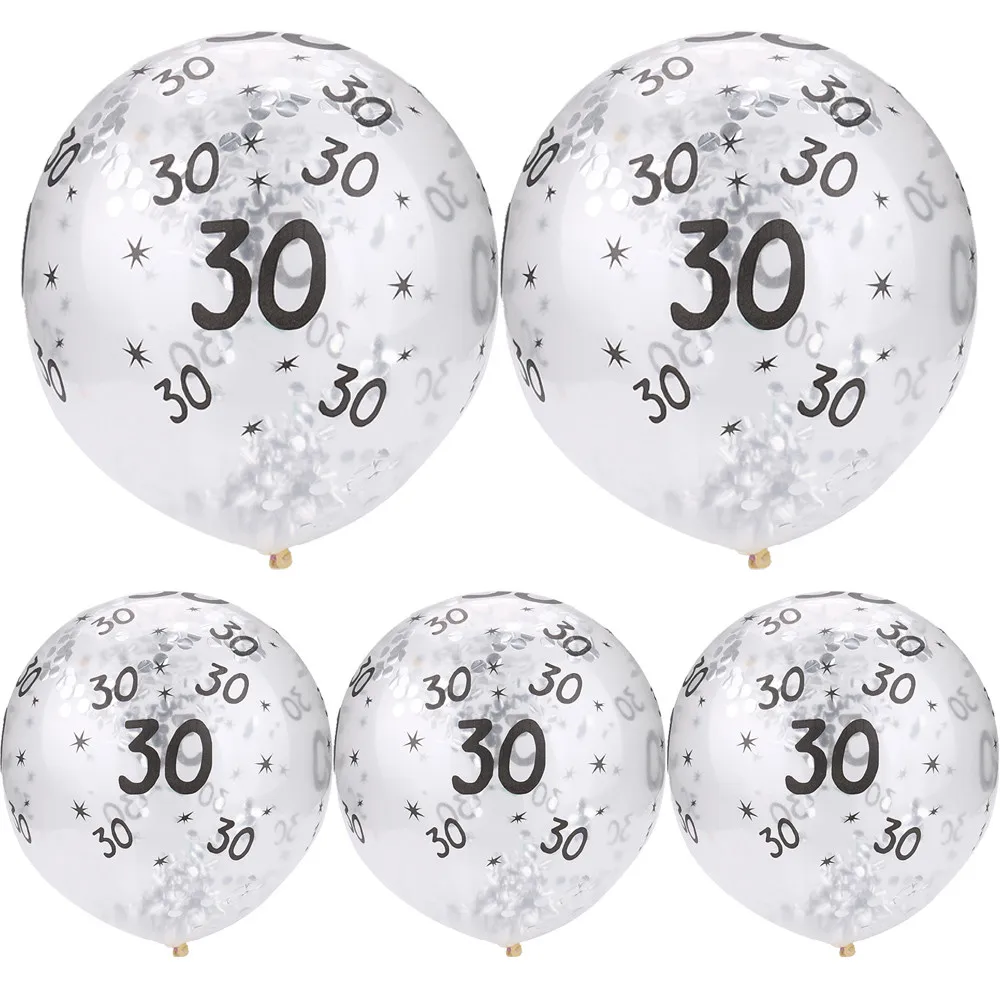 

5Pcs 30 40 50th Happy Birthday Age Confetti Filled Balloons Wedding PartyDecor Show Anniversaire Bapteme Mariage Lumineux19MAR18