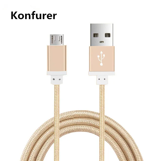 Konfurer Micro USB кабель с металлической оболочкой Позолоченный разъем для Zenfone Selfie ZD552KL